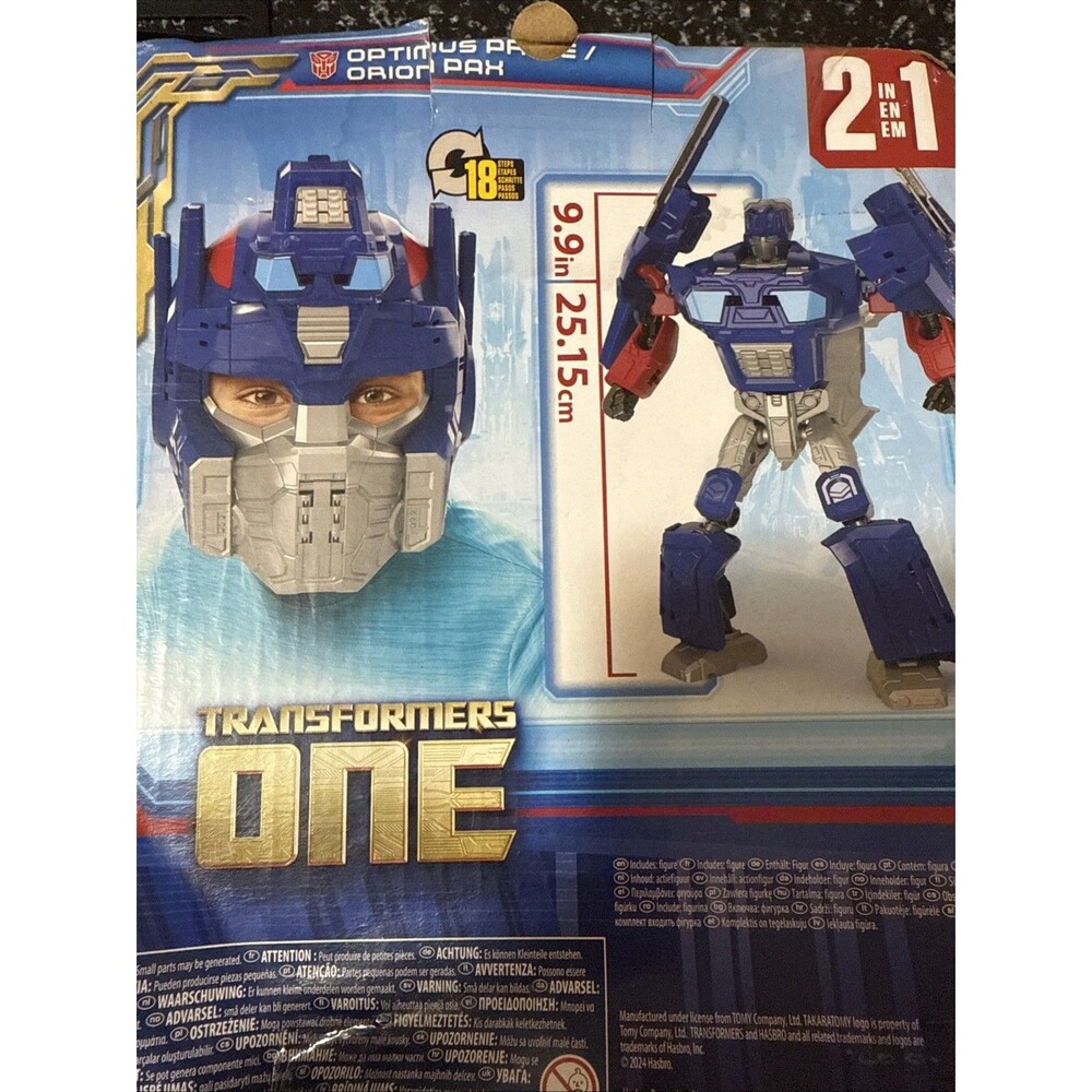 Transformers ONE Optimus Prime ORION 2 in 1 Action Figure & Mask Halloween Read!